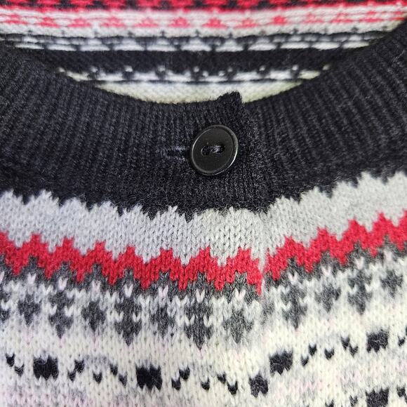 Talbots Womens Plus Size 1X Cardigan Sweater Fair Isle Lambswool Holiday Nordic - Picture 4 of 13